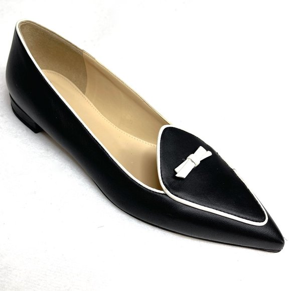 J. Crew Shoes - NWT J.Crew Black and White Loafers with Bow Detail